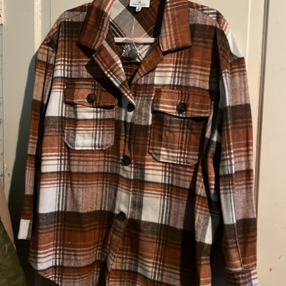 Orange-brown shacket flannel - Picture 4 of 4